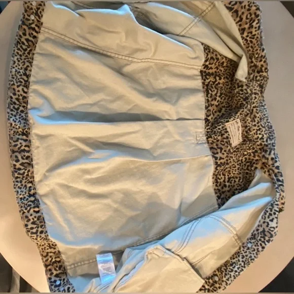 Free People Leopard Print Jean Jacket in Brown and Black - Picture 6 of 13